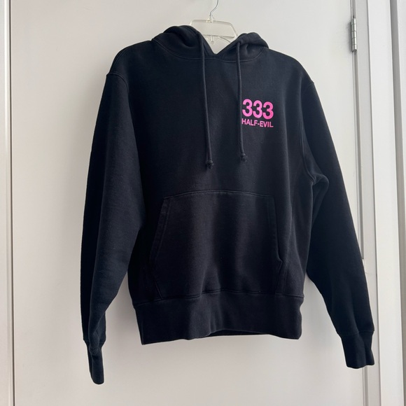 333 Half Evil Hoodie - Black & Hot Pink - Picture 2 of 5